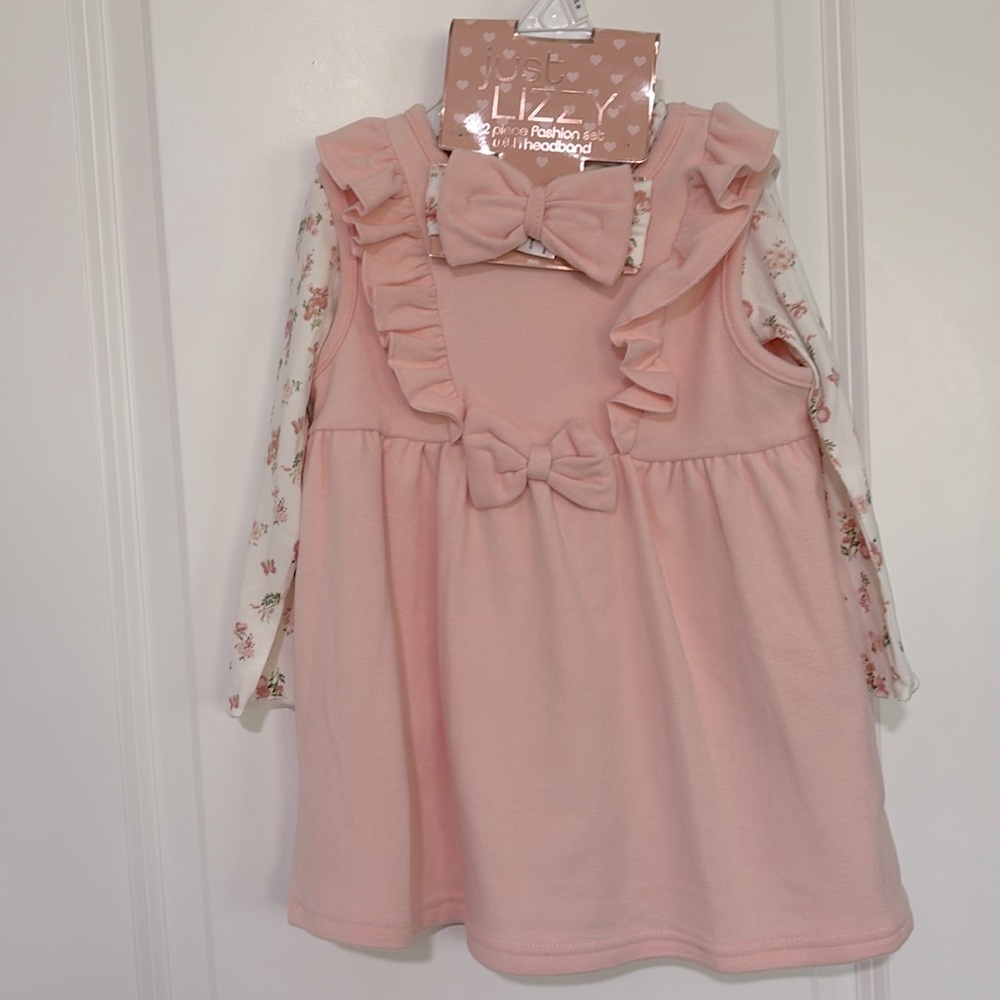 Just Lizzy - Fleece Dress - Pink and Floral - 24 Mo NWT